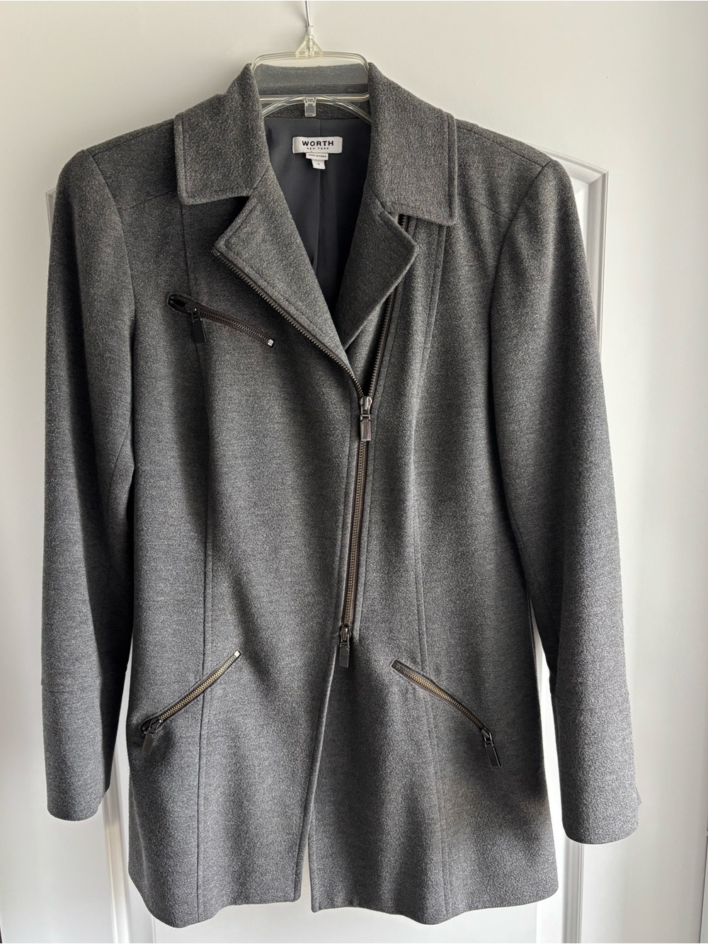 Worth Women's Charcoal Gray Zip-Front Jacket